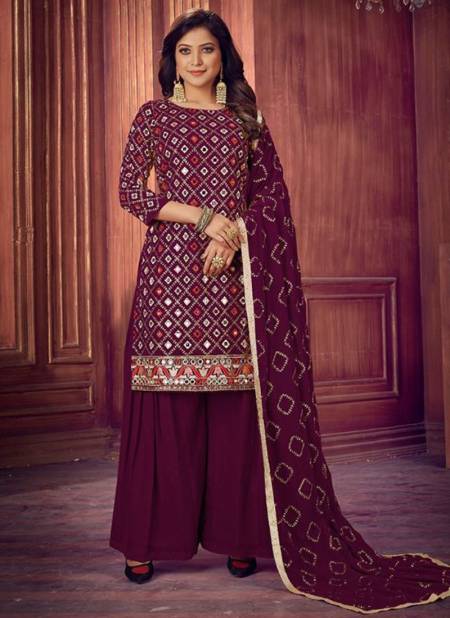 Maroon Colour EIRA 8 Fancy Designer Festive Wear Heavy Georgette Salwar Suit Latest Collection 1140
